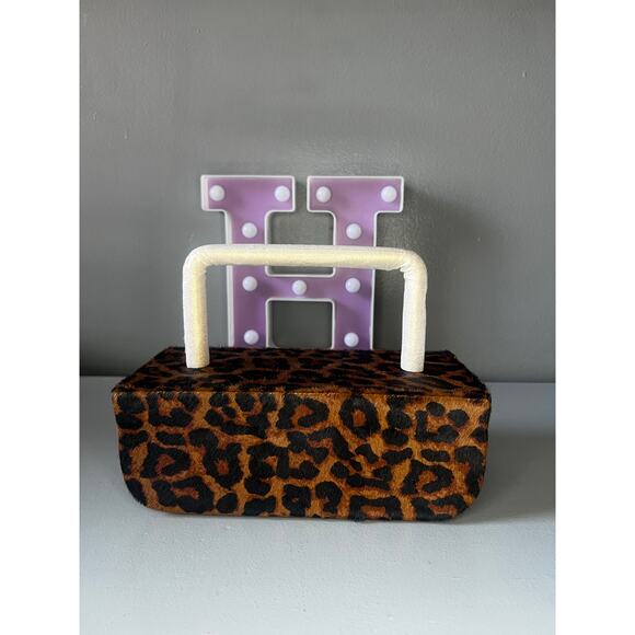Brandon Blackwood Vanity Purse in Leopard Ponyhair with Mirror - Picture 7 of 12